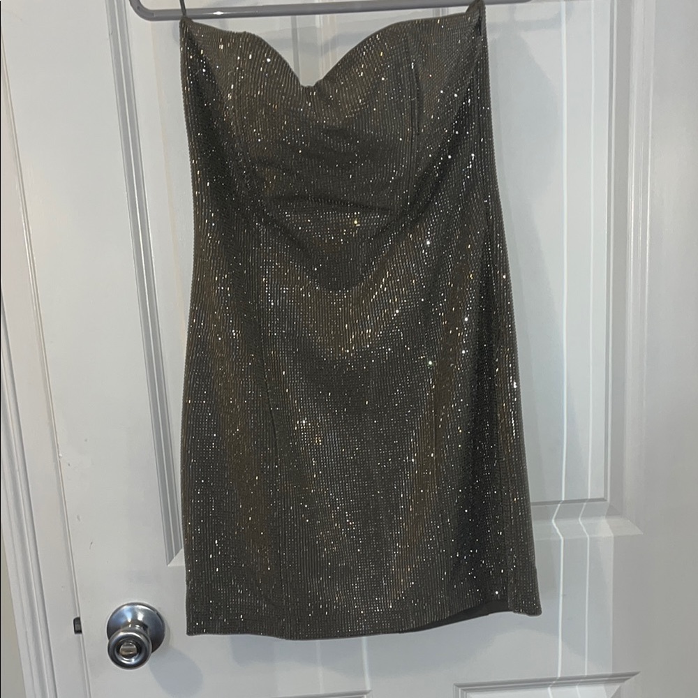 Zara Silver Bodycon Mini Dress